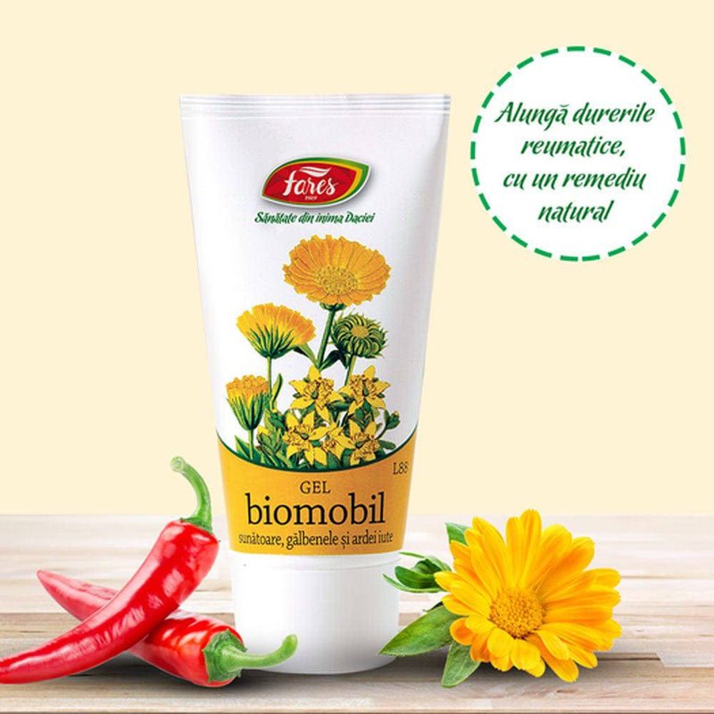 Biomobil cu sunatoare, galbenele si ardei iute, gel, L88, 50 ml, Fares